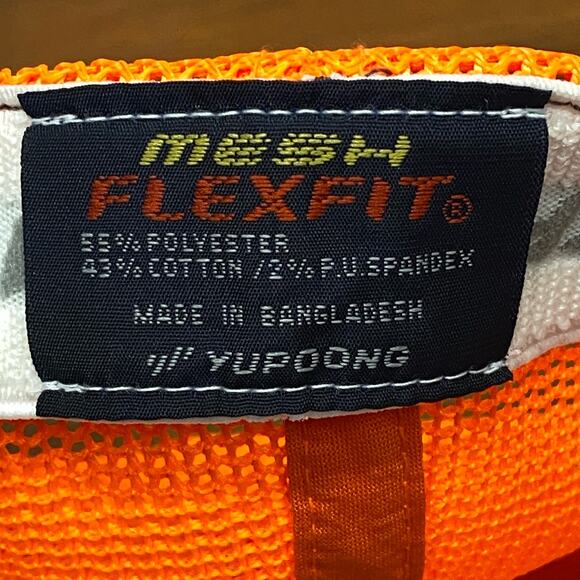 Toyota Adventure Outfitters Hexagon Patch Blaze Orange Mesh Flexfit Yupoong NWOT - Picture 8 of 8